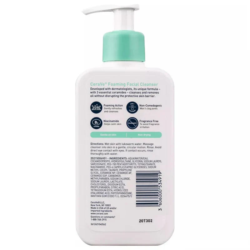CeraVe Foaming Facial Cleanser for Normal to Oily Skin