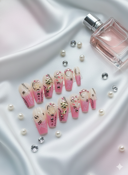 Beige and pink Beads